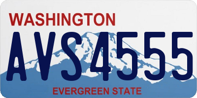 WA license plate AVS4555