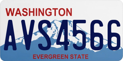 WA license plate AVS4566