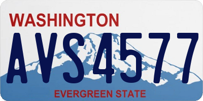 WA license plate AVS4577