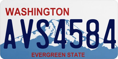 WA license plate AVS4584