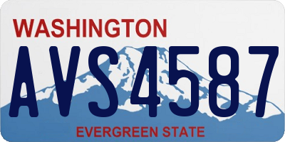 WA license plate AVS4587