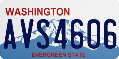 WA license plate AVS4606