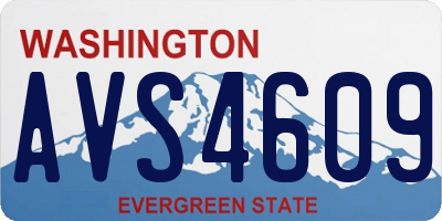 WA license plate AVS4609