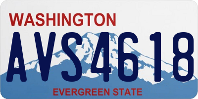 WA license plate AVS4618