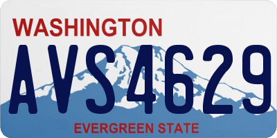 WA license plate AVS4629