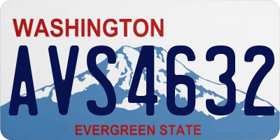 WA license plate AVS4632