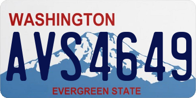 WA license plate AVS4649