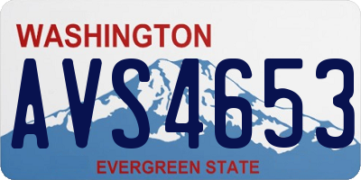 WA license plate AVS4653