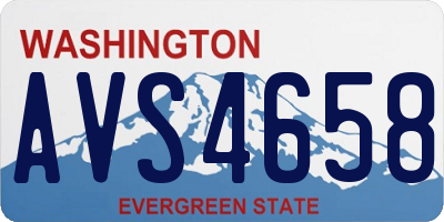 WA license plate AVS4658