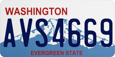 WA license plate AVS4669