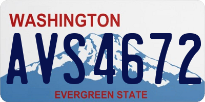 WA license plate AVS4672