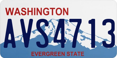 WA license plate AVS4713