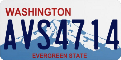 WA license plate AVS4714