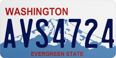 WA license plate AVS4724