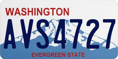 WA license plate AVS4727