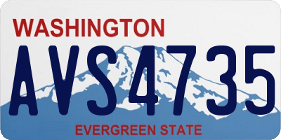 WA license plate AVS4735
