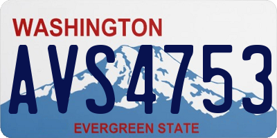WA license plate AVS4753
