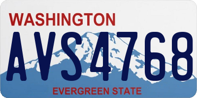 WA license plate AVS4768