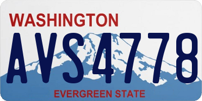 WA license plate AVS4778