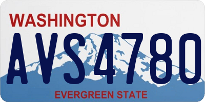 WA license plate AVS4780
