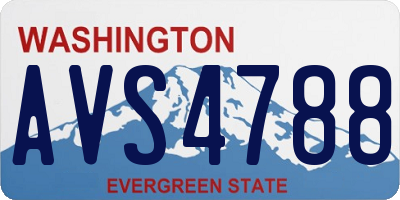 WA license plate AVS4788