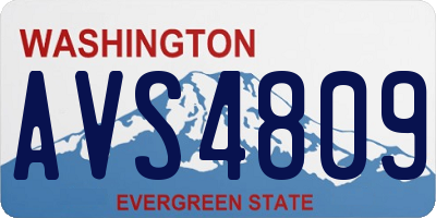 WA license plate AVS4809