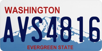 WA license plate AVS4816
