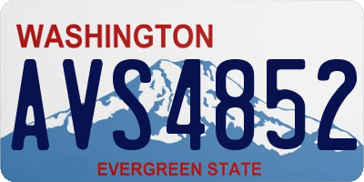 WA license plate AVS4852