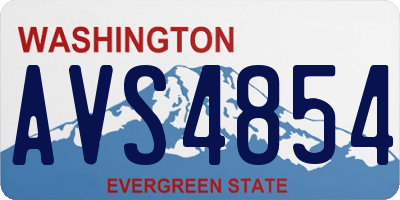 WA license plate AVS4854