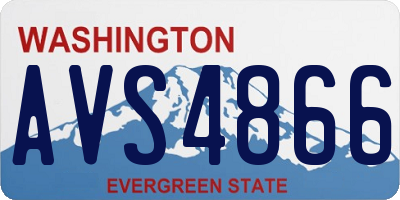 WA license plate AVS4866