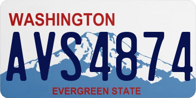 WA license plate AVS4874