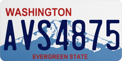 WA license plate AVS4875