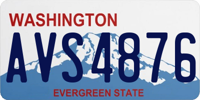 WA license plate AVS4876