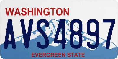 WA license plate AVS4897