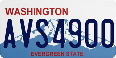 WA license plate AVS4900