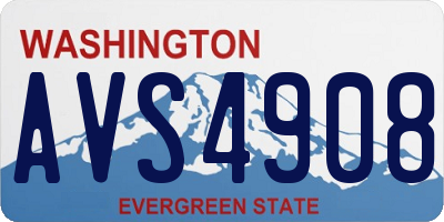 WA license plate AVS4908