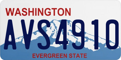 WA license plate AVS4910