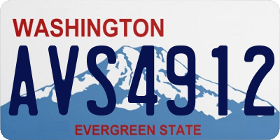 WA license plate AVS4912