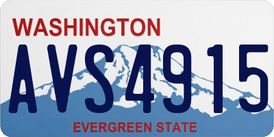 WA license plate AVS4915