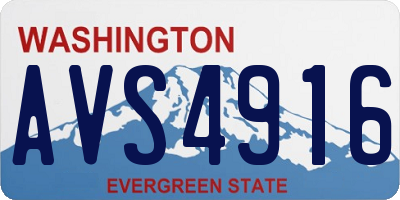 WA license plate AVS4916