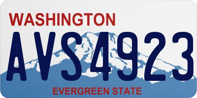 WA license plate AVS4923
