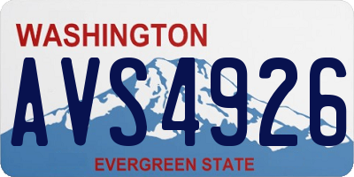 WA license plate AVS4926