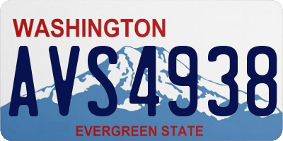 WA license plate AVS4938
