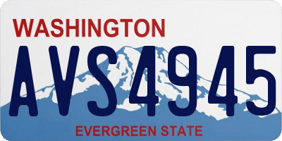 WA license plate AVS4945