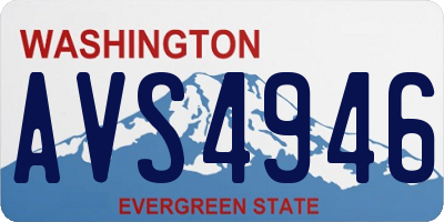 WA license plate AVS4946