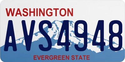 WA license plate AVS4948
