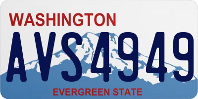 WA license plate AVS4949