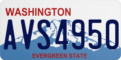 WA license plate AVS4950