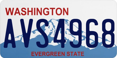 WA license plate AVS4968