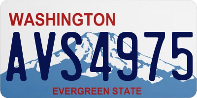 WA license plate AVS4975